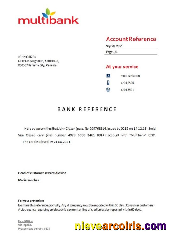 Panama Multibank closure reference
